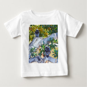 Black Langur Monkeys Eating, Baby Tshirt