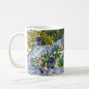 Black Langur Monkeys Eating, Coffee Mug
