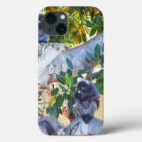 Black Langur Monkeys Eating, iPhone 13 Case