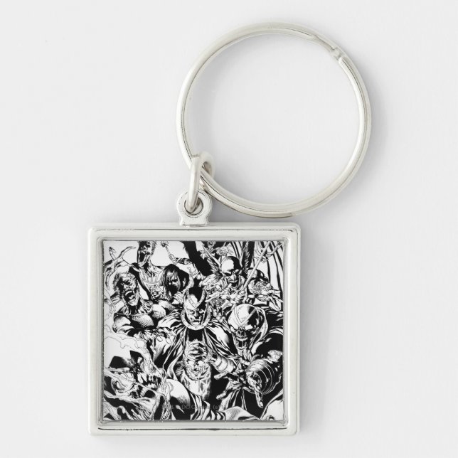 Black Lantern Corps - Black and White Key Ring (Front)