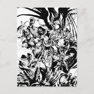 Black Lantern Corps - Black and White Postcard