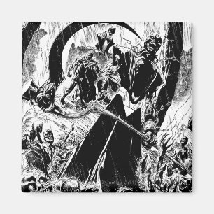 Black Lantern Corps Panel - Black and White Magnet