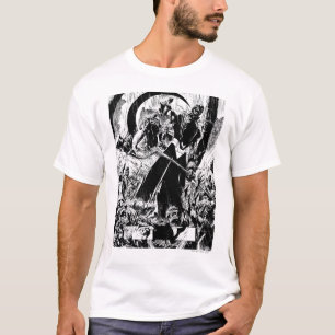 Black Lantern Corps Panel - Black and White T-Shirt