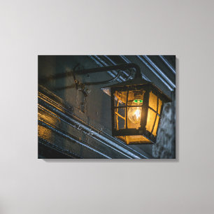 Black lantern up close canvas print
