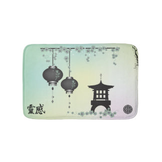 Black lanterns pagoda "Inspiration" Bath Mat