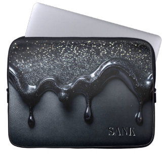 Black laptop bag with sequins  sank