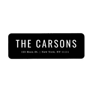 Black Large Lettering Return Address Label