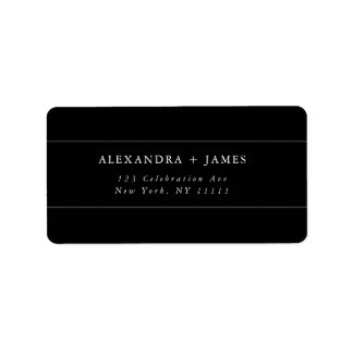 Black Large Modern Return Address Label