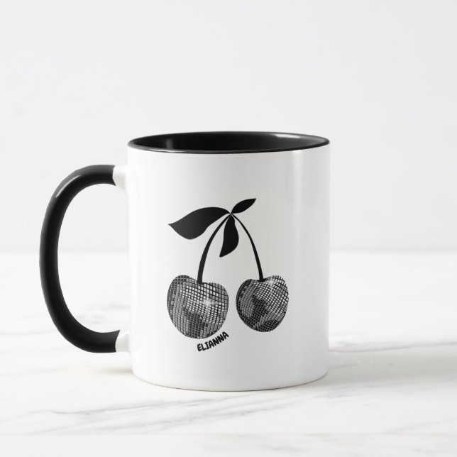 Black Last Disco Bachelorette Party Favour Mug (Left)