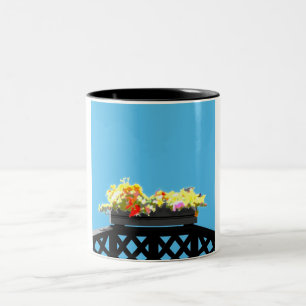 Black Lattice Two-Tone Coffee Mug