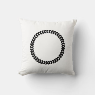 Black Laurel leaves wreath Cushion