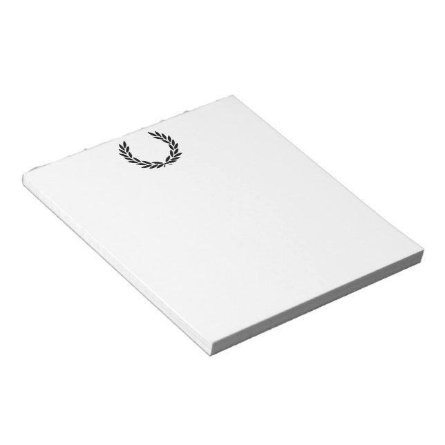 Black Laurel Wreath Notepad (Angled)