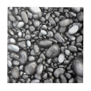 Black lava pebbles pattern ceramic tile