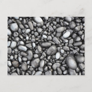 Black lava pebbles pattern postcard