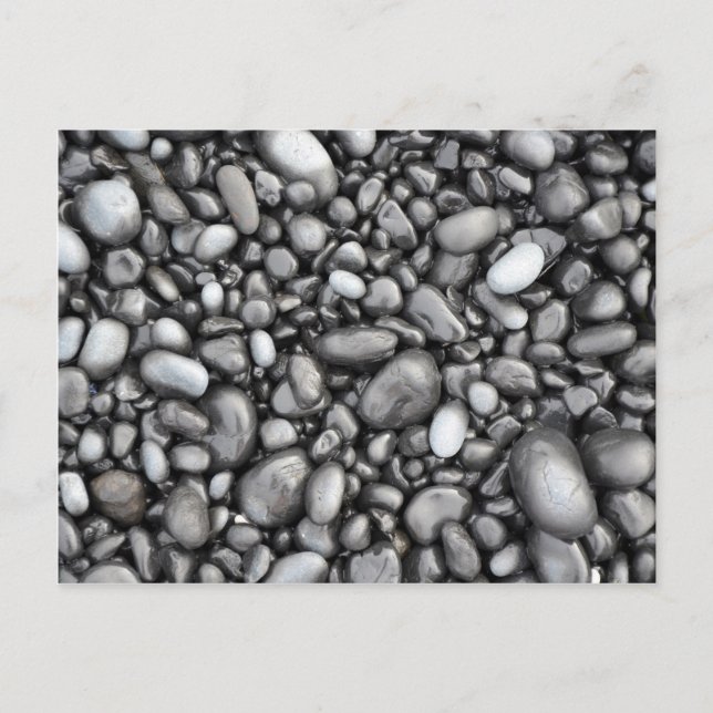 Black lava pebbles pattern postcard (Front)