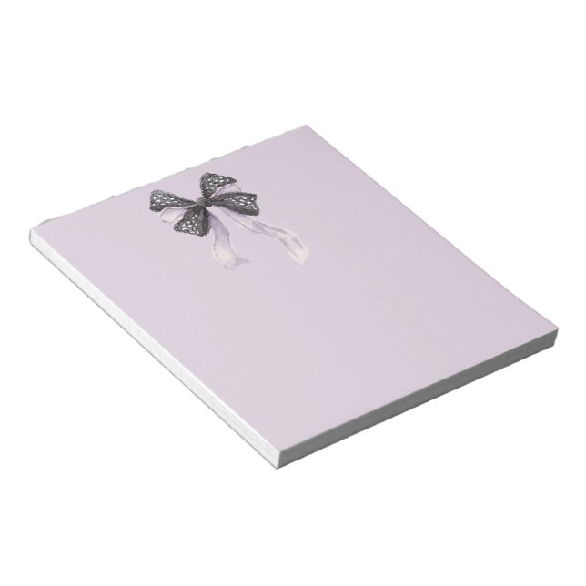 Black Lavender Bow Notepad (Angled)