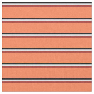 Black, Lavender, Brown & Coral Coloured Pattern Fabric