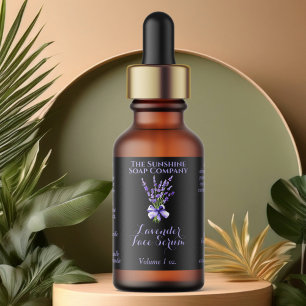 Black Lavender Dropper bottle label 2.375 x 1.25