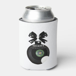 Black Lawn Bowl And Jack Christmas Bauble, Can Cooler