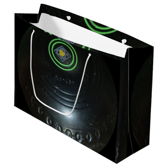 Black Lawn Bowl,  Large Gift Bag (Front Angled)