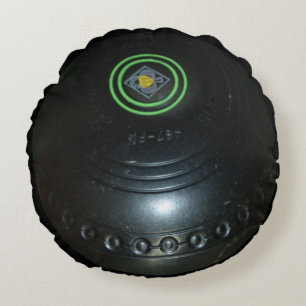 Black Lawn Bowl,  Round Cushion