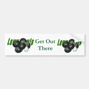 Black Lawn Bowls And Logo, Bumper Sticker