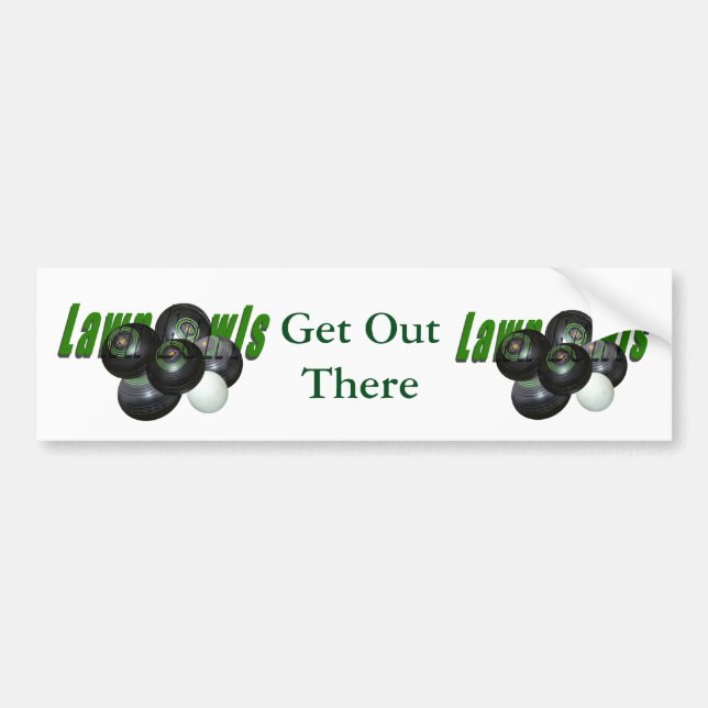 Black Lawn Bowls And Logo, Bumper Sticker (Front)