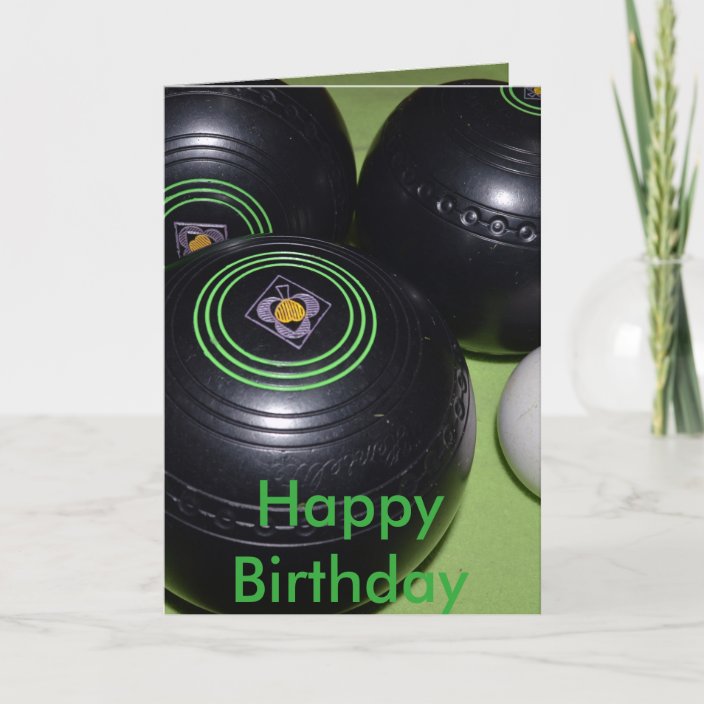 Black Lawn Bowls, Birthday Card