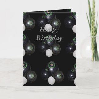 Black Lawn Bowls, Happy Birthday Card