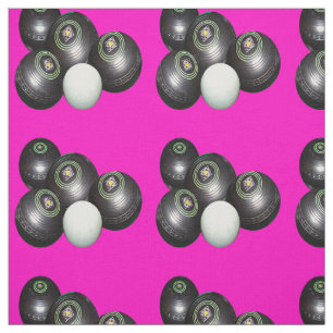 Black Lawn Bowls On Hot Pink, Fabric