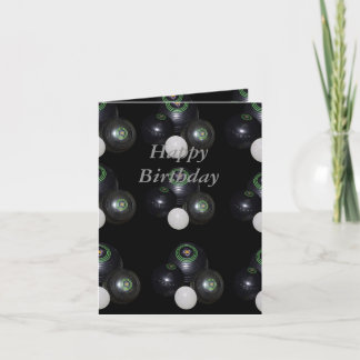 Black Lawn Bowls, Small Happy Birthday Card