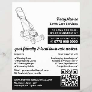 Black Lawn-Mower, Lawn Care Services Flyer