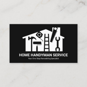 Black Layer White Home Handyman Tools Business Card
