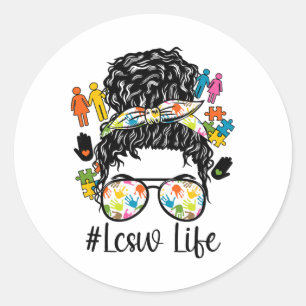 Black Lcsw Life Melanin Licensed Clinical Social W Classic Round Sticker