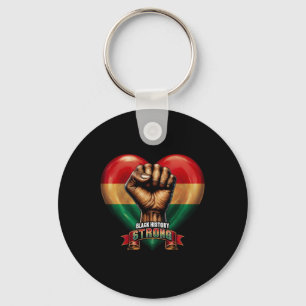 Black Leaders Black History Strong Power Fist Hand Key Ring