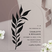 Black Leaf Arch Modern Wedding Acrylic