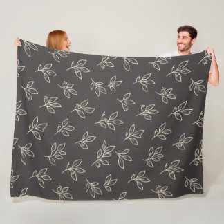 Black Leaf Throw Blanket