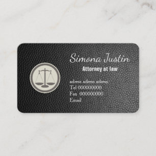 Black Leather attorney at law business card
