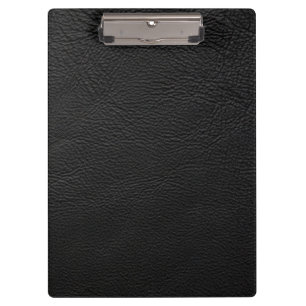 Black leather clipboard