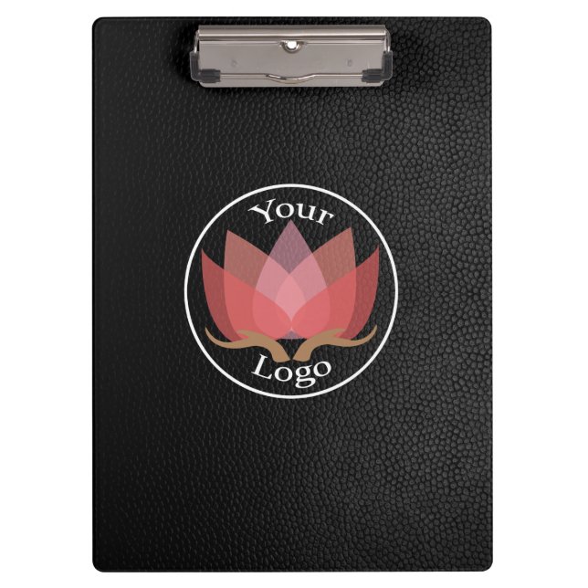 Black Leather Custom LOGO Clipboard (Front)