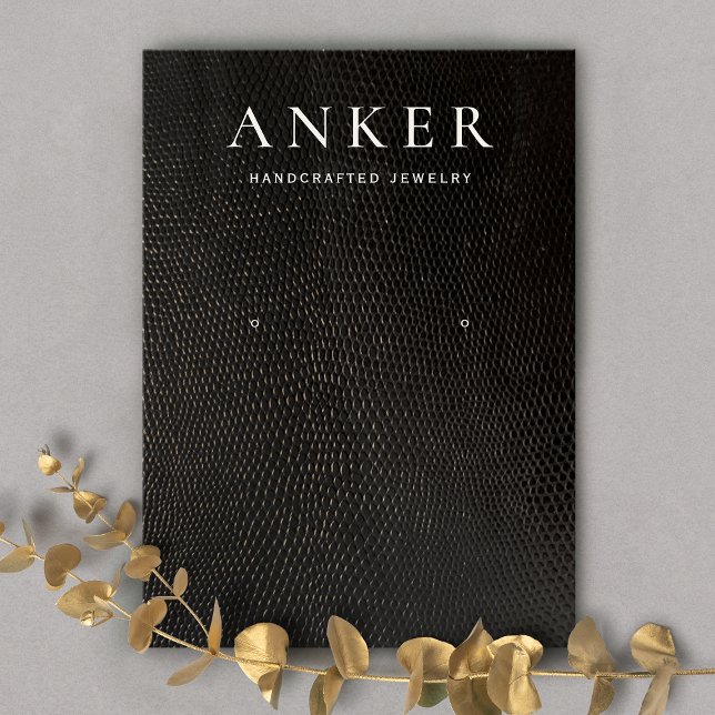  Black Leather Earring Display Business Card (Creator Uploaded)