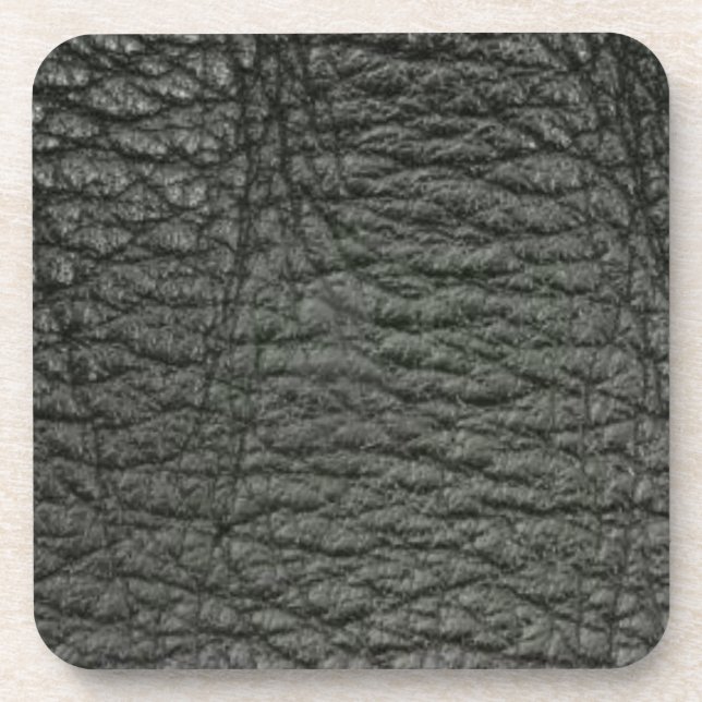 Black Leather Effect Coaster (Front)