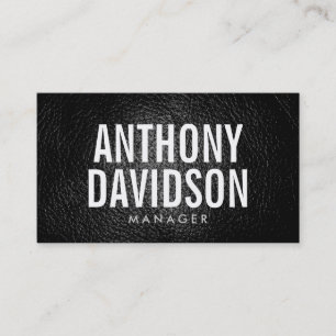 Black Leather Effect Huge Bold Text Business Card