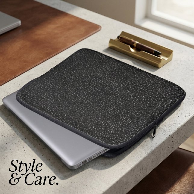 Black Leather Finish Texture Laptop Sleeve (Black Leather Finish Texture Laptop Sleeve)
