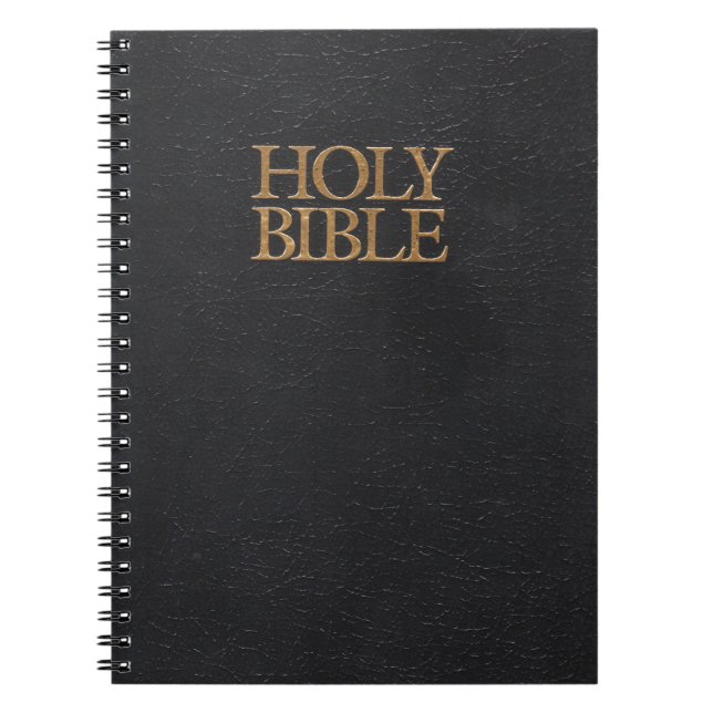 Black Leather Holy Bible Cover Notebook (Front)