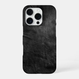 Black Leather iPhone 16 Pro Case