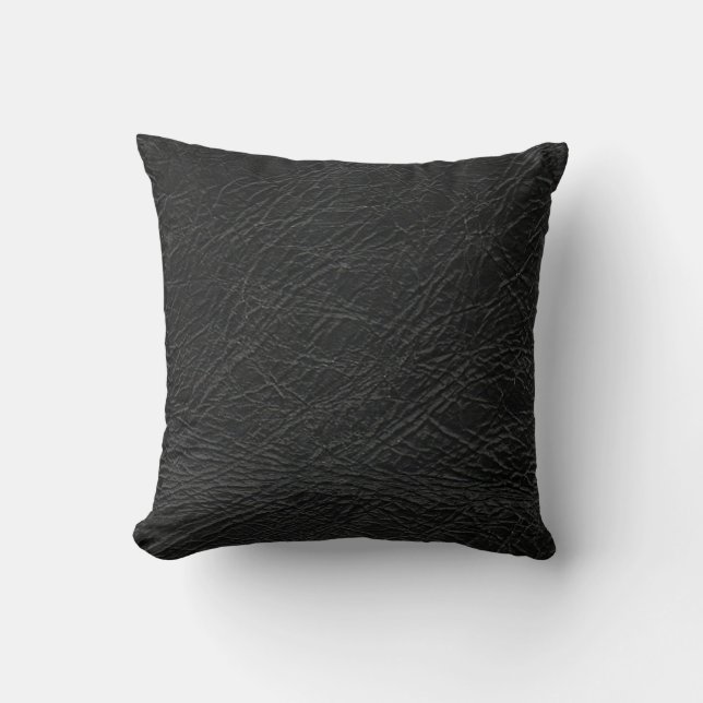 black leather look cushion (Front)