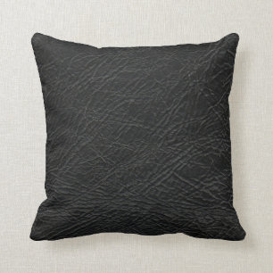 black leather look cushion