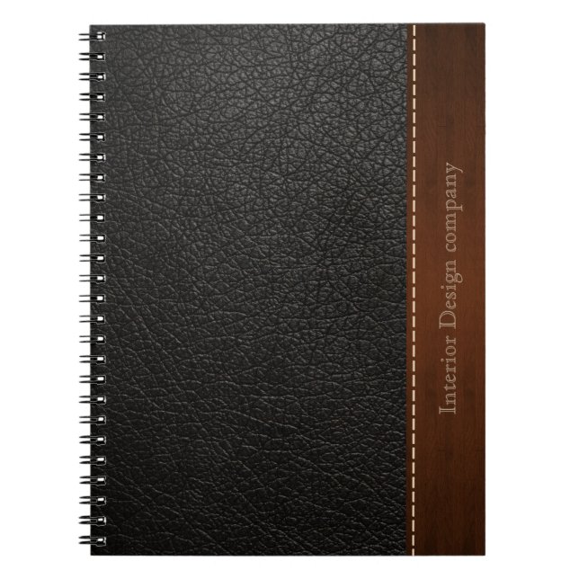 Black leather look notebook (Front)