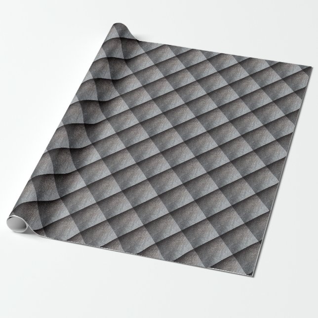 Black leather-look pattern wrapping paper (Unrolled)